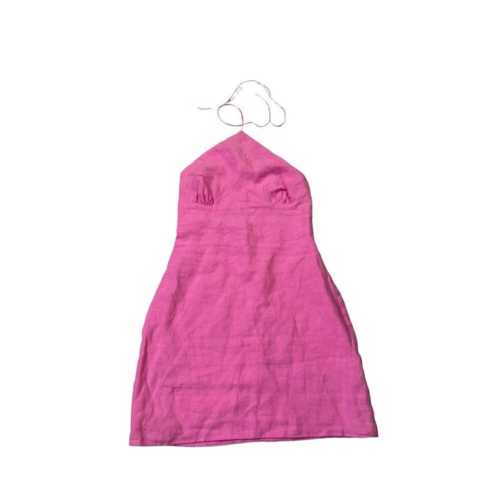 Natalie Rolt Vibrant Pink Halter Mini Dress